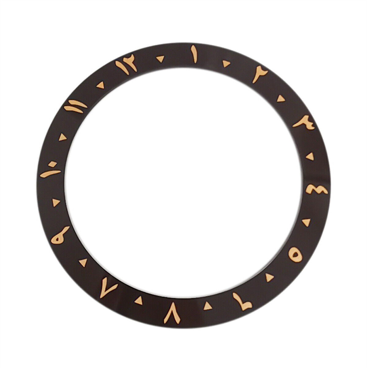 Ceramic 38mm inclined bezel with Arabic numerals 1-12 for 40mm SUB watch case.