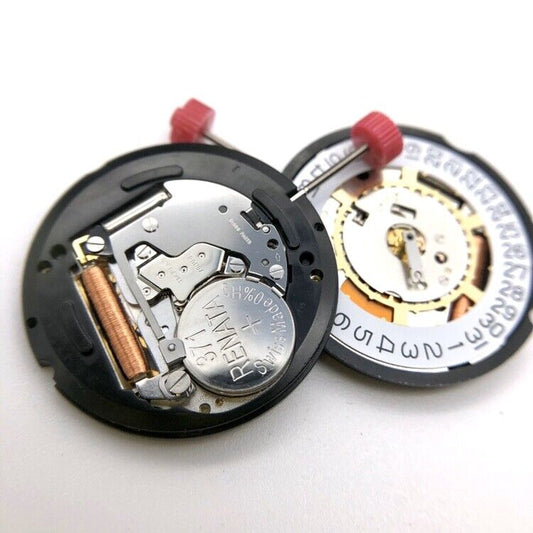 Swiss Made Ronda 715 quartz watch movement with date at 3, ideal for repairs and replacements.