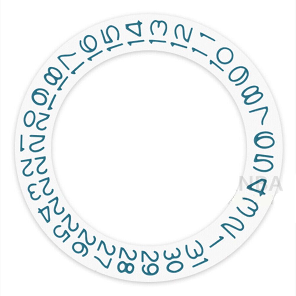 Sea Blue Character Date Wheel by Miyota for NH35 NH36 movement, precision-crafted watch accessory.