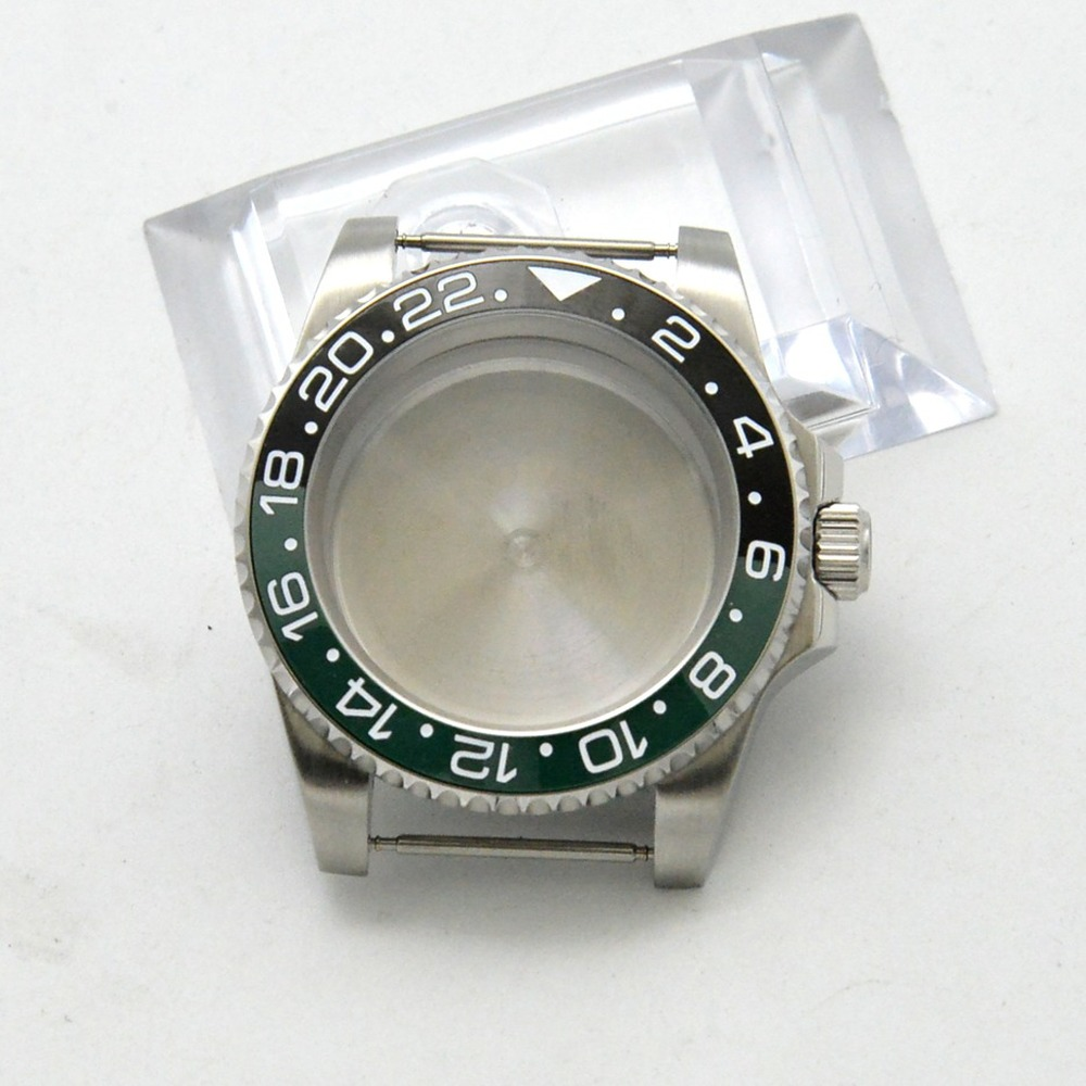 Montre de yacht automatique 40 mm GMT, boîtier compatible avec le mouvement NH35/36, verre saphir