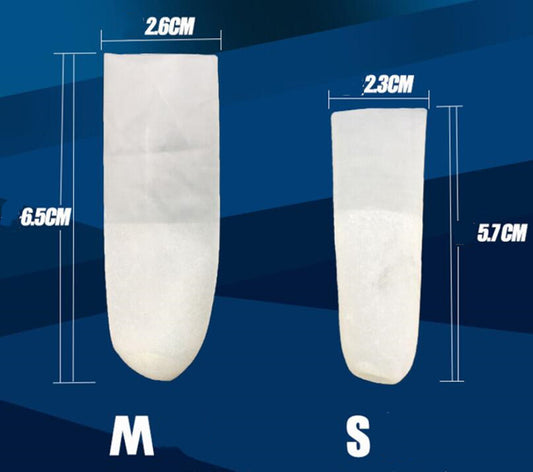 S/M Matted natural rubber finger cots set for watch repair, durable latex protection.