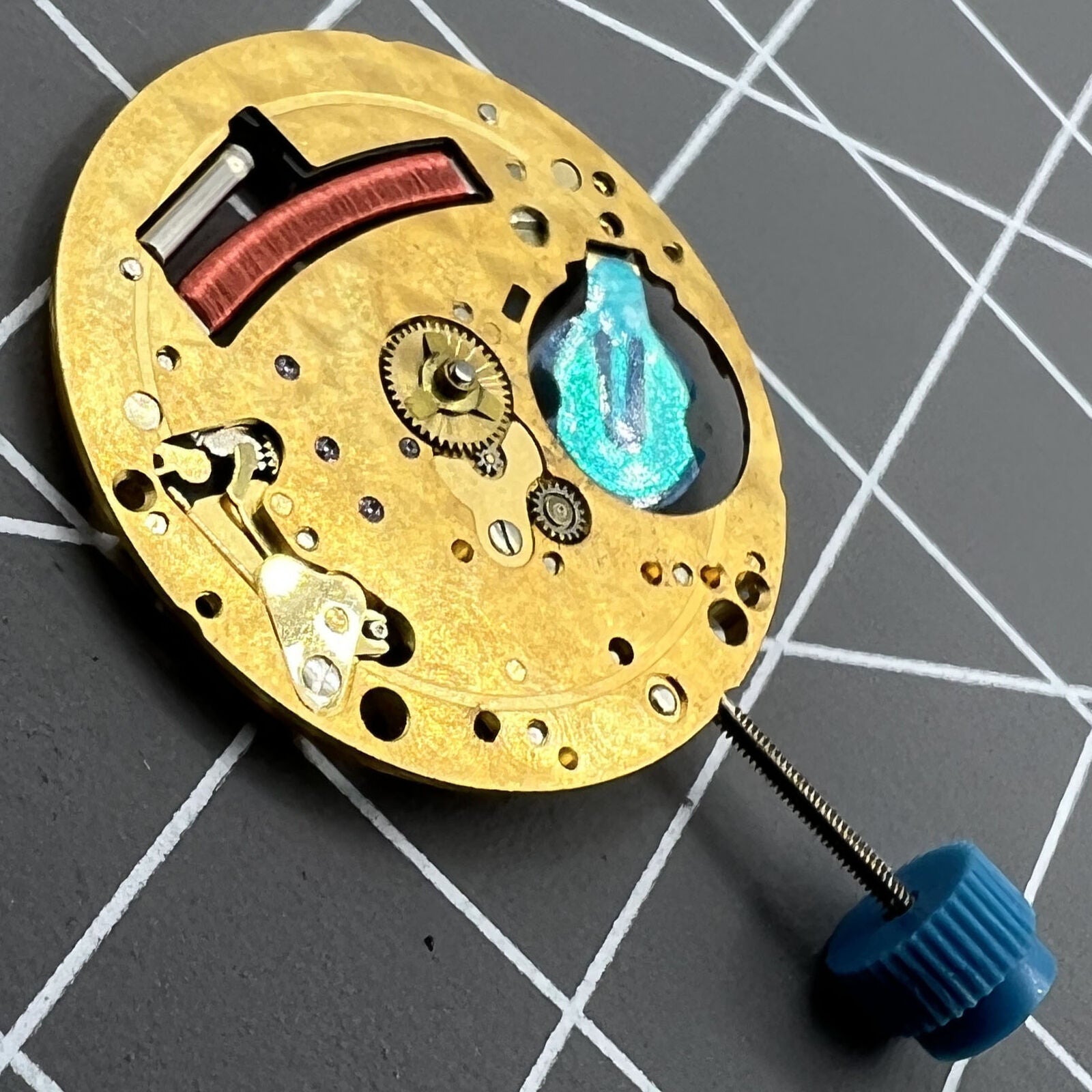 ETA 210.001 Swiss Made quartz watch mechanism, precision 2-hand movement by ETA for accurate timekeeping.