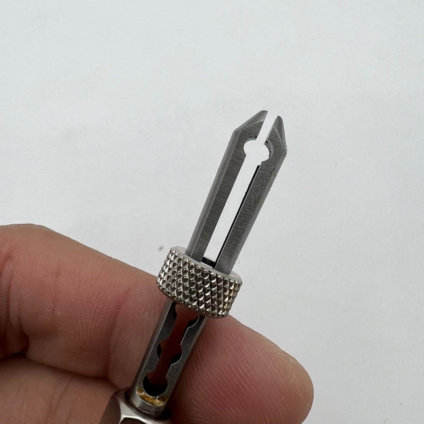 Bergeon 30610 DI 1.50mm barrel arbor holder for precise watch repair and maintenance tasks.