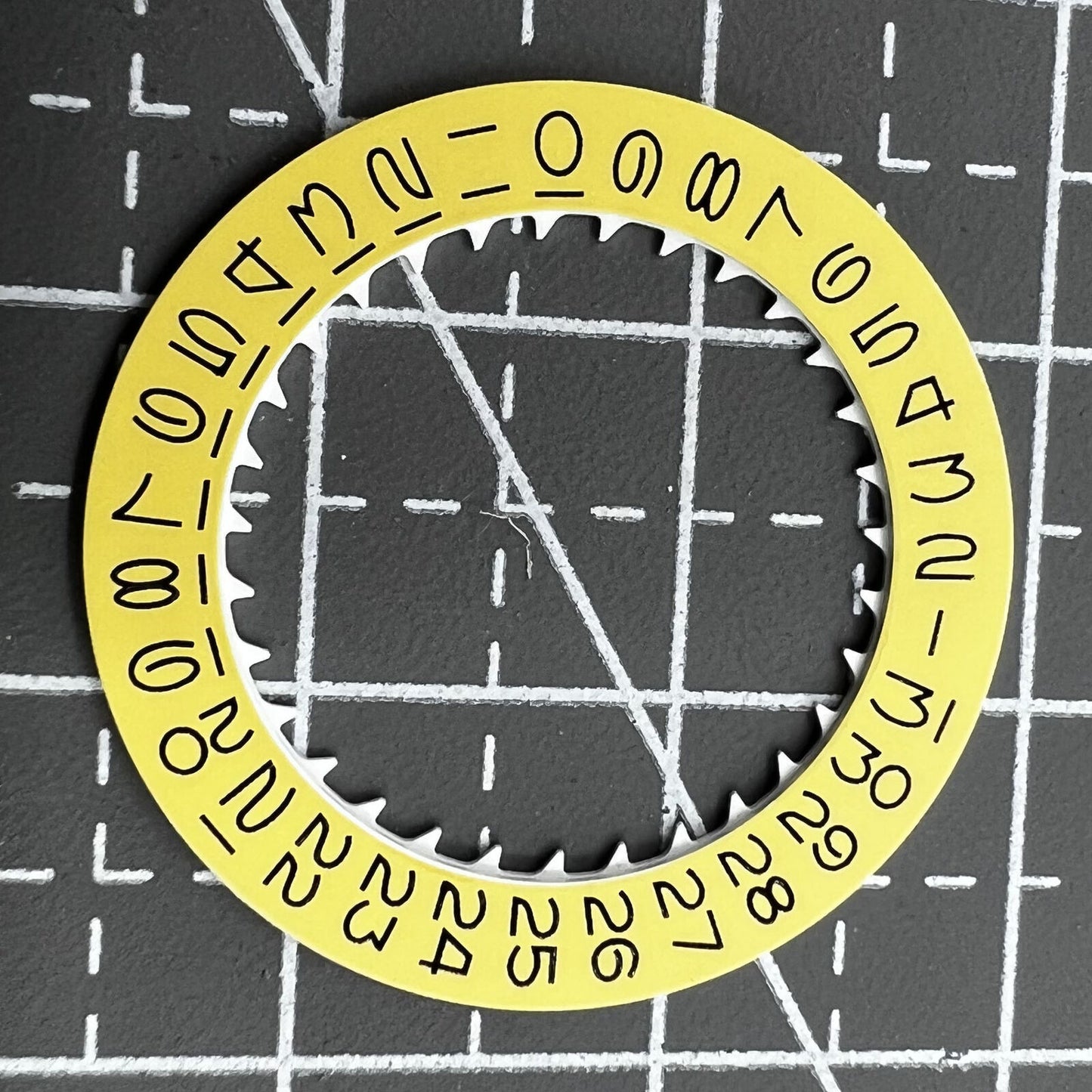 Vintage Yellow Background Date Wheel Disk Wheel for Movement Seiko NH35 NH36