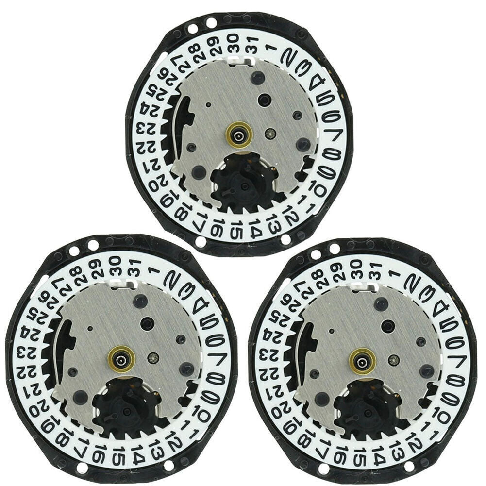 Hattori Epson TMI PC22 quartz watch movement with date window, Japan made, pack of 3.