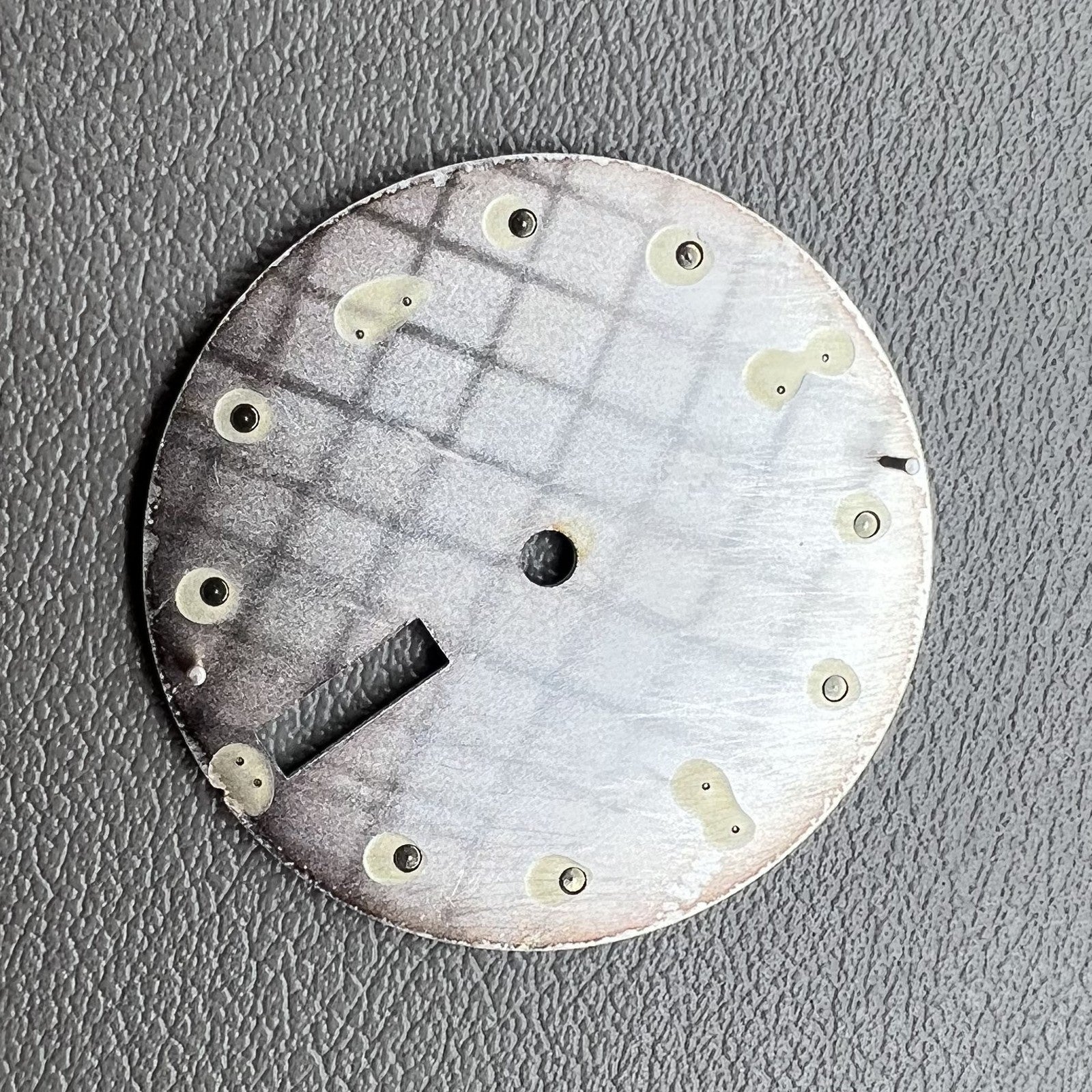 Blue diving watch dial with green luminous markers, designed for NH35 NH36 movement, durable and precise.