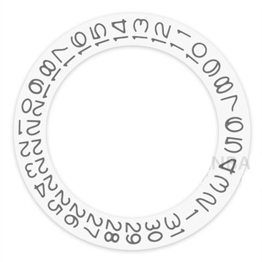 Light grey date wheel disk for Seiko NH35 NH36 watch movement with clear numeric characters