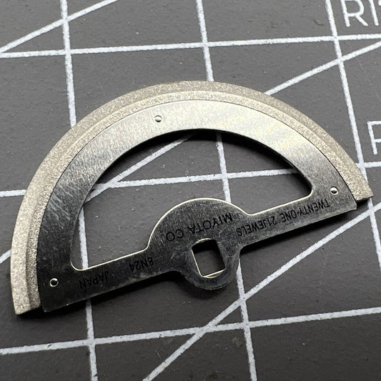 Silver rotor oscillating weight for 8N24 movement, generic fit watch part by #570 brand.