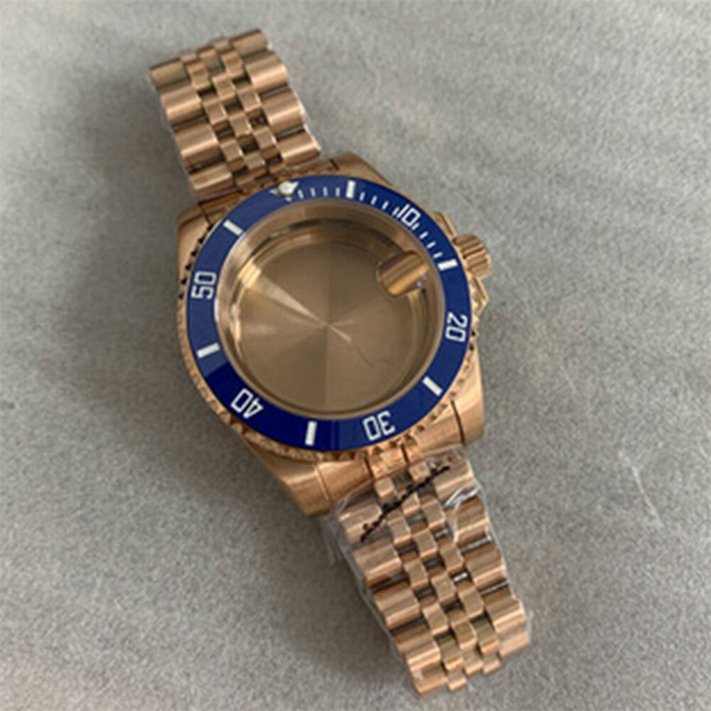 40MM Watch Case with Strap for NH35/NH36 Sapphire Glass Case Watchband Parts