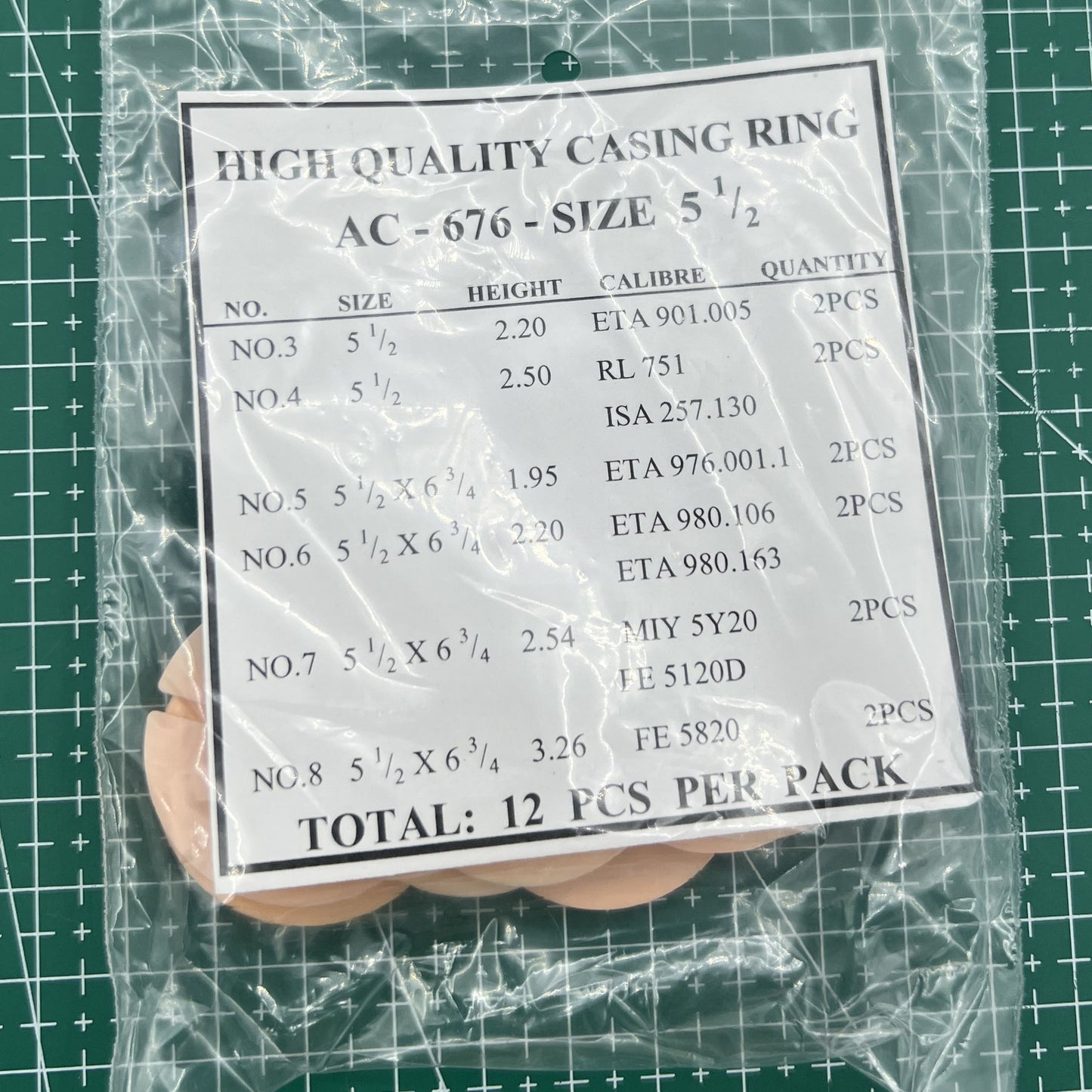 #AC-676-TAILLE 5.5 12 PIÈCES 6 Tailles de Ligne Entretoise de Boîtier de Mouvement Support de Bague de Boîtier