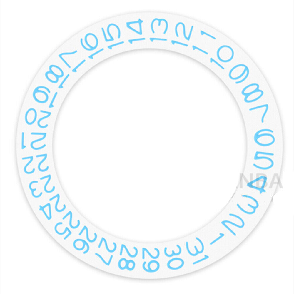 White Background Sky Blue Character Disk Date Wheel for Miyota NH35 NH36