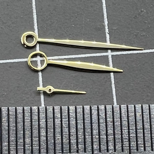 Golden Willow leaf shaped watch hands for Seagull ST3600 and ETA6497 mechanical watches.