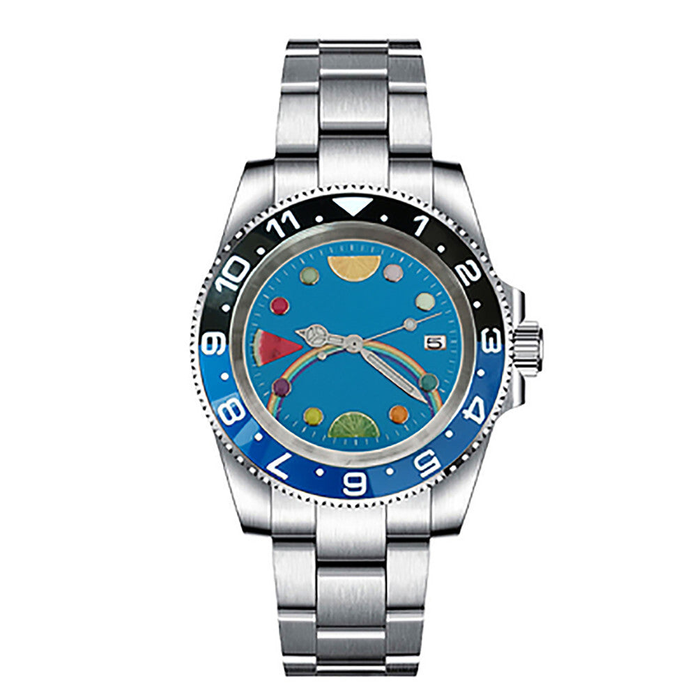 Boîtier de montre lumineux en acier inoxydable 40 mm, verre saphir, bracelet et mouvement NH35