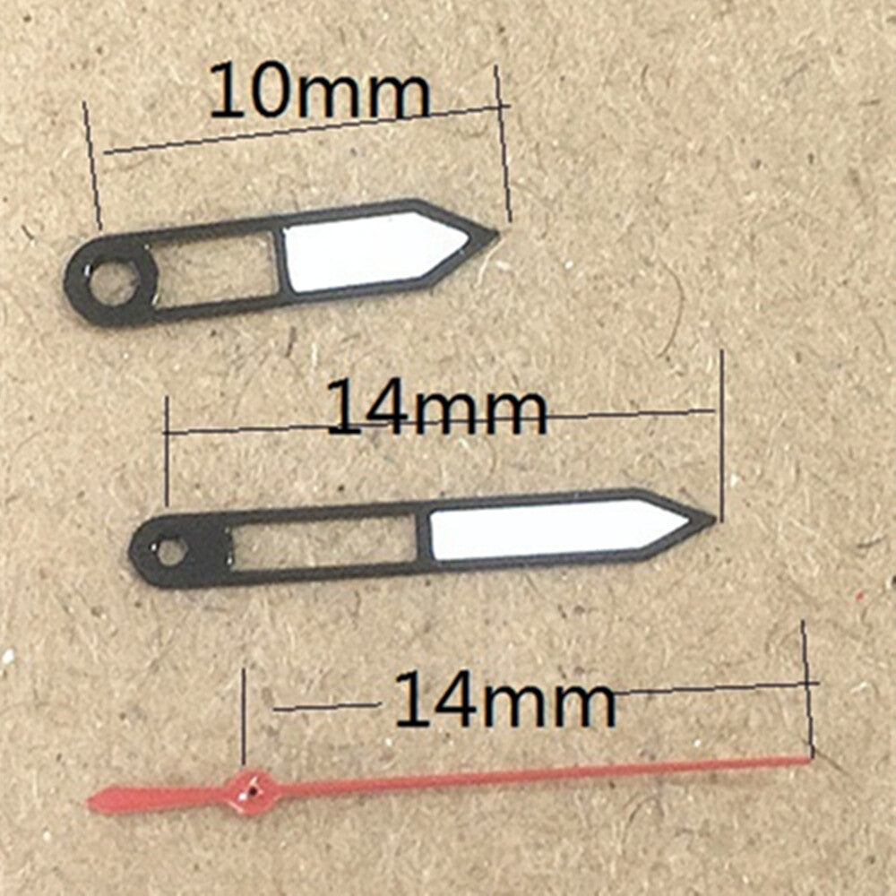 2 Sets/Pack Black Trim Red Second Watch Hands for Miyota 2035 Quartz Movement
