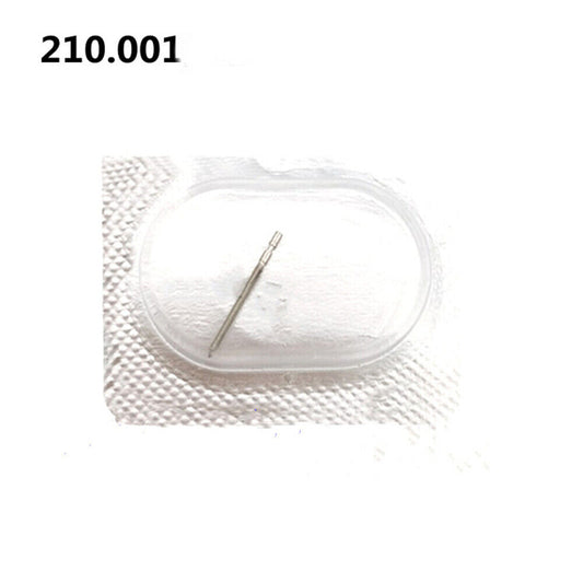 Watchmaker Swiss Made winding stem for ETA 210.001 movement, precision replacement part.