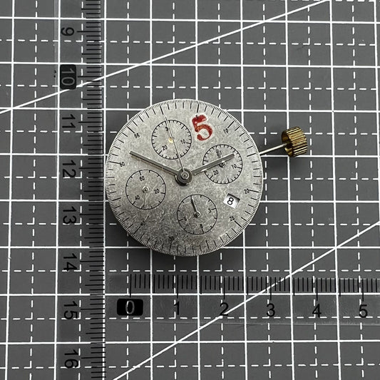 Dandong 7753 automatic watch movement showing small second dial at 9 o'clock position for precision timekeeping