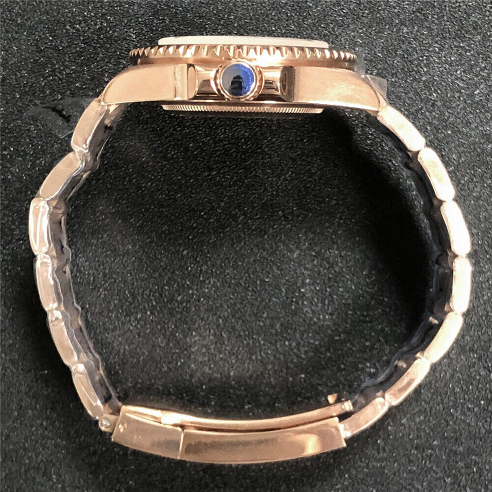 Boîtier de montre PVD + bracelet en verre saphir plat miroir/ceinture pour NH35/NH36