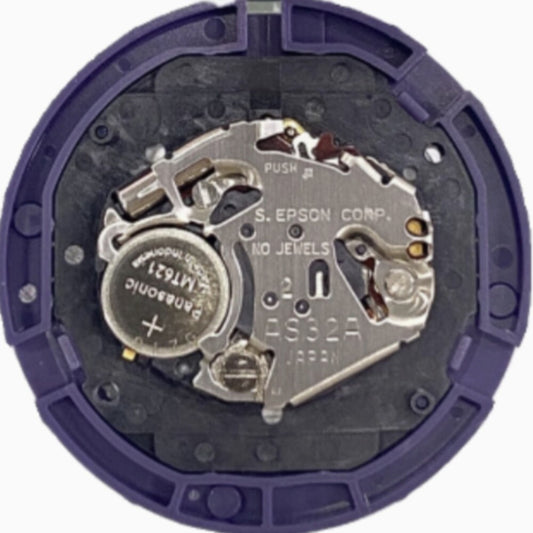 Epson AS32A solar watch movement with 3 hands and date at 3, genuine Japan-made mechanism