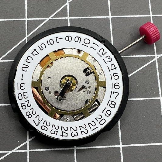 Swiss Ronda 714 quartz watch movement with date at 3 o'clock, suitable for 2-hand replacement.