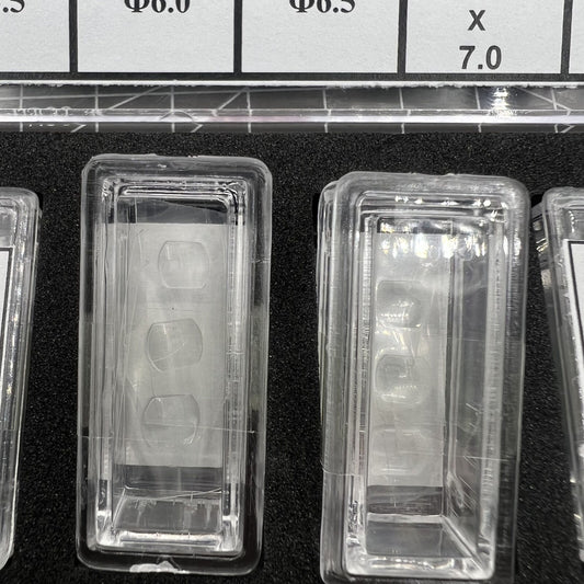 KG-6021-DLF mineral glass date lens set, 3 sizes, 60PCS/box, assorted shapes for watch accessories.