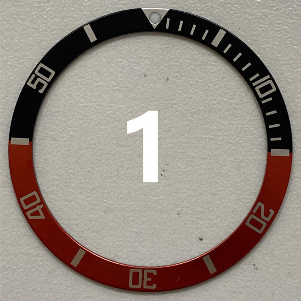 38 mm/31,5 mm mehrfarbige Ziffern-Uhrenlünette aus Aluminium, Uhrenteile