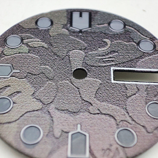 Green luminous black watch dial for NH36 4R36 movement, perfect for watch repairs,.