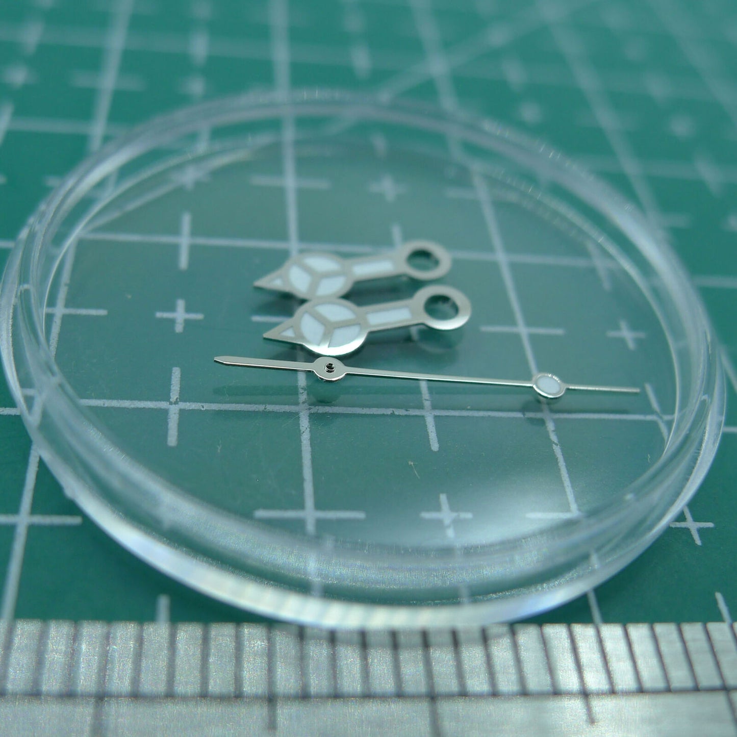 Green luminous watch hands for NH35A/NH36A movement, 7.75x12x13mm, precision design.