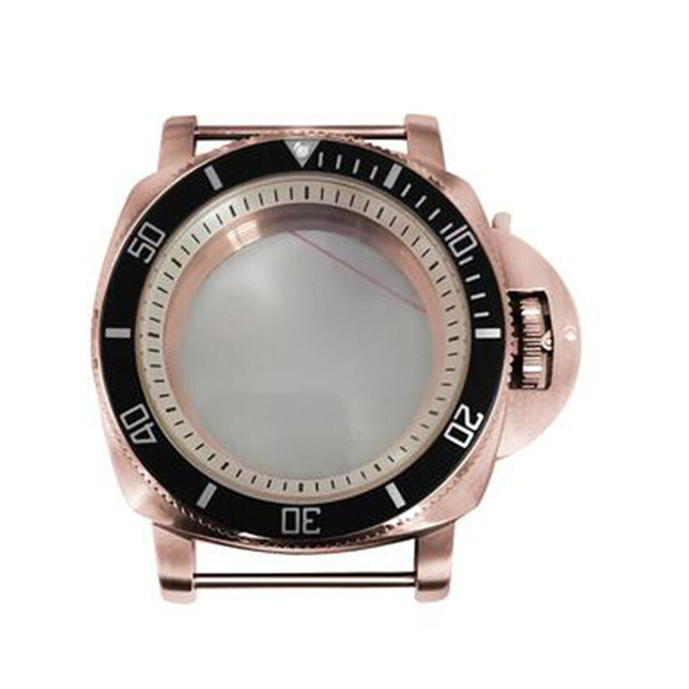42mm Rose Gold PVD Stainless Steel Watch Case for NH35/36 White Inner Shadow