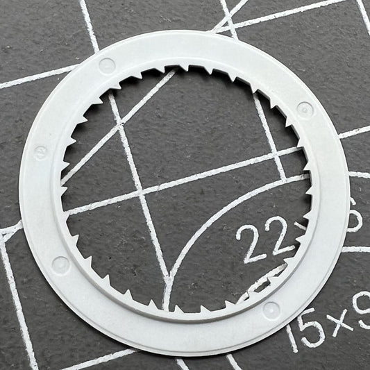 Golden date disk wheel with vintage numeral font for Miyota 8215 watch movement, precise replacement part.