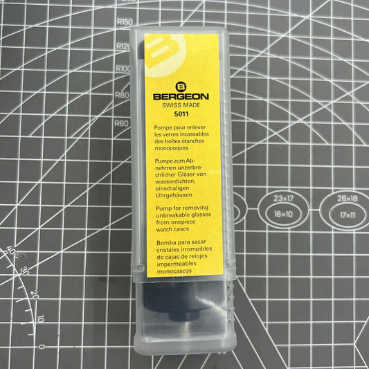 Swiss Bergeon 5011 watch case pump removing glass from monobloc cases, precision tool for repairs