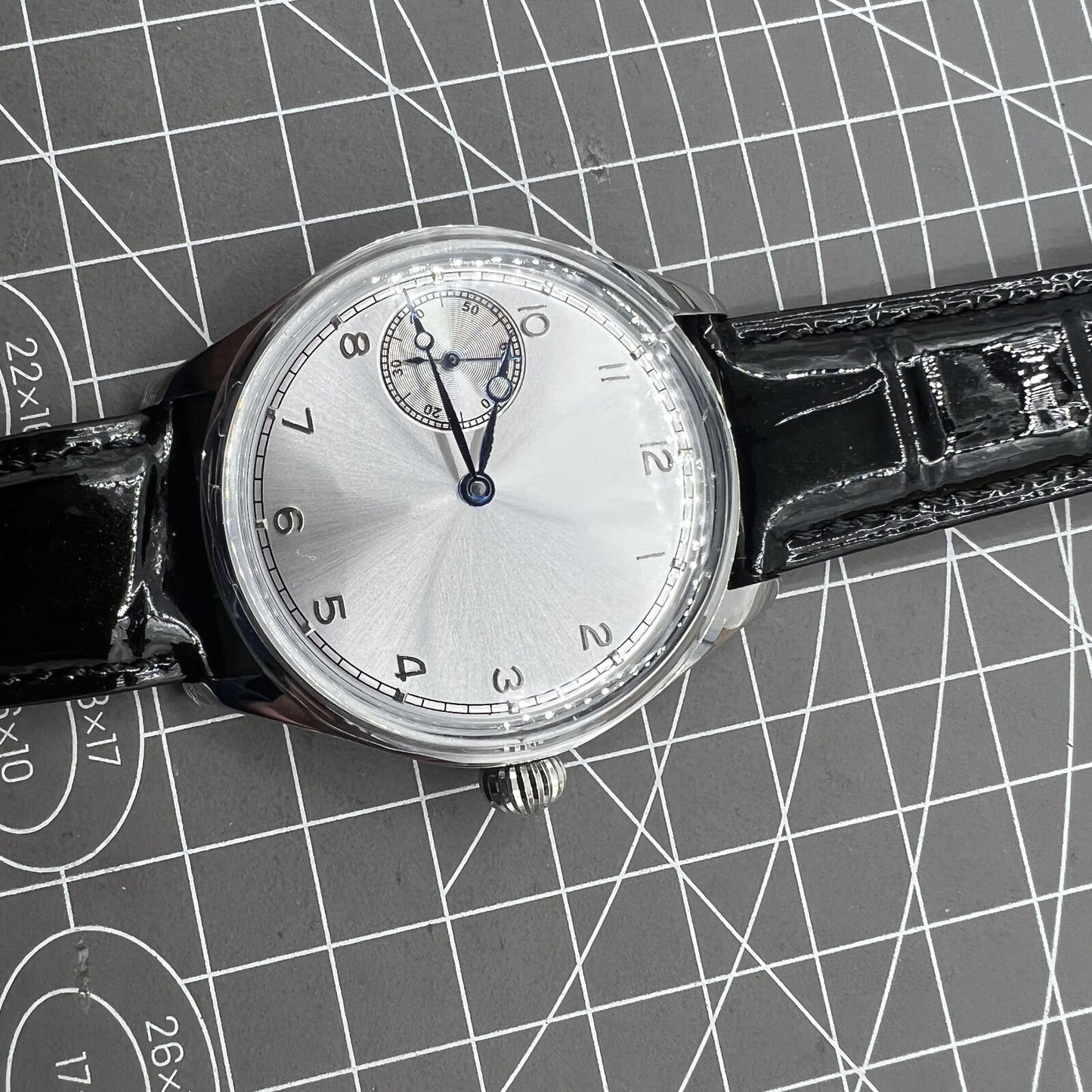 42mm Men Watch Manual Chain Up Seagull ST3600 Mechanical Movement White Dial