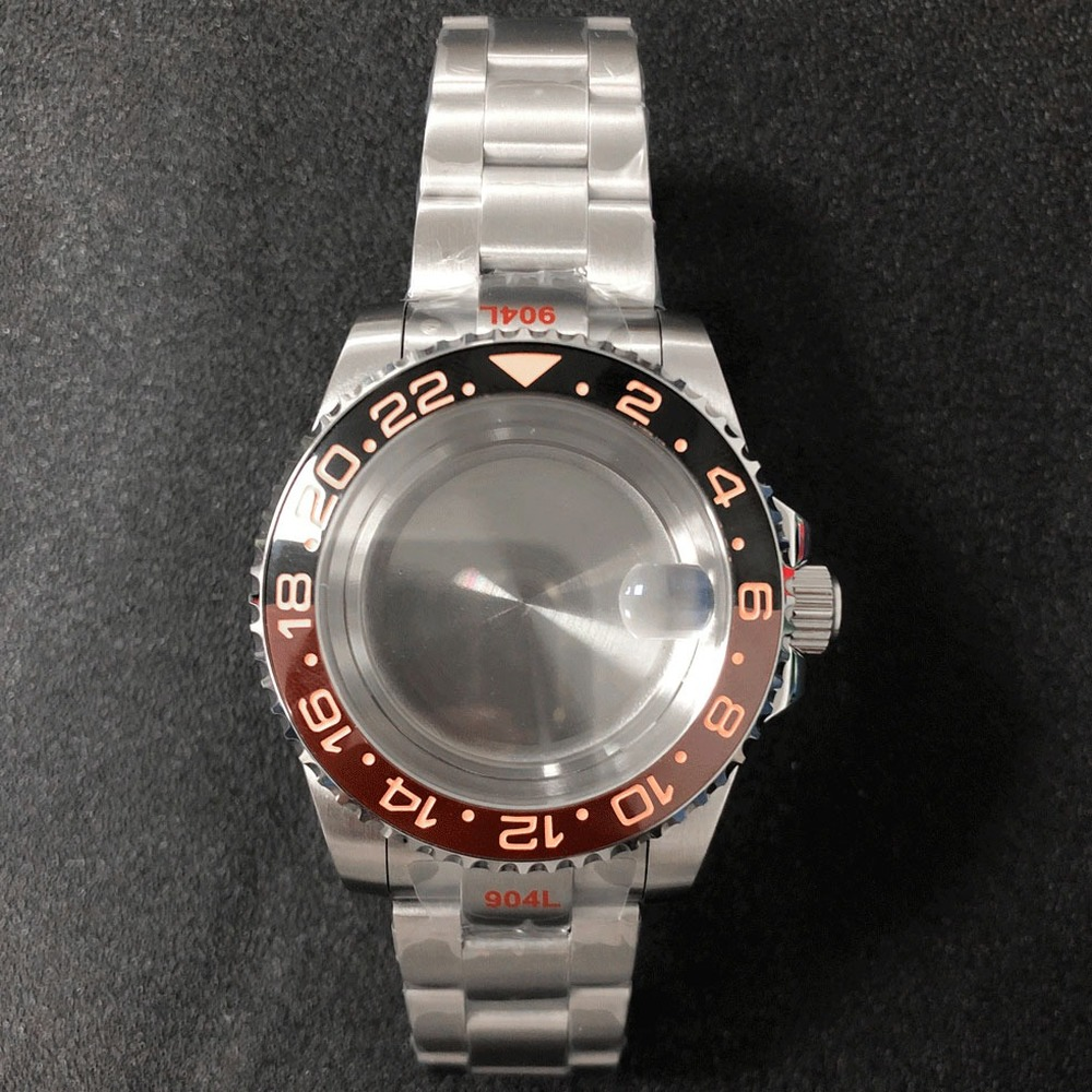 Montre 40 mm, boîtier en verre saphir, bracelet en acier 316L, compatible avec la NH35 japonaise