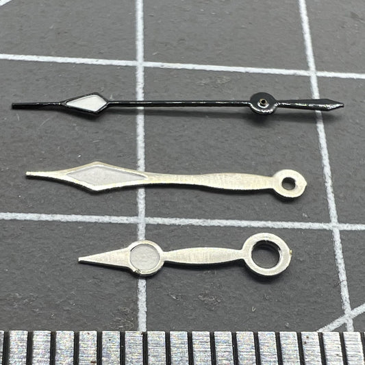 LUME Black second hands by P1-H3-C32 for Miyota 2035 quartz watch movement, precise timing accessory.