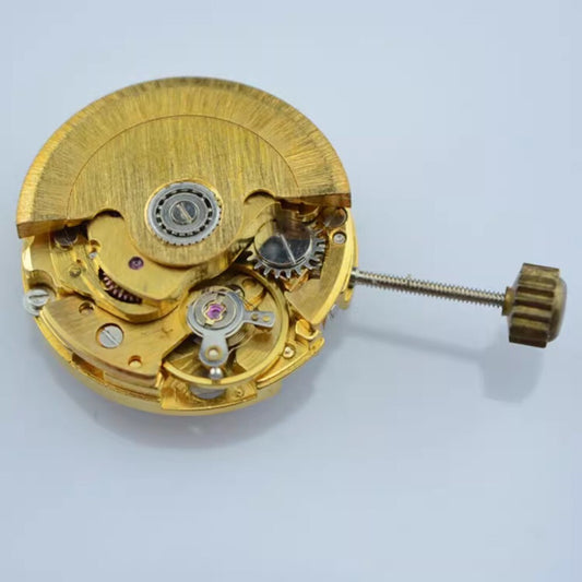 Golden 17.2mm Asian automatic mechanical movement cufflink button for ladies' watch accessories.