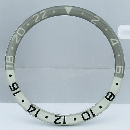 38mm Dark Orange and Grey Resin watch bezel with blue lume for SKX007 SKX011, durable alloy design.