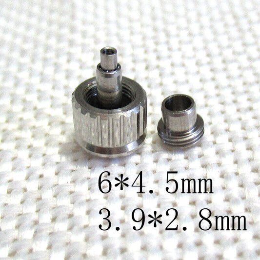 Silver 6x4.5mm replacement watch crown for Conquest L3.641.4 by Generic, durable accessory part