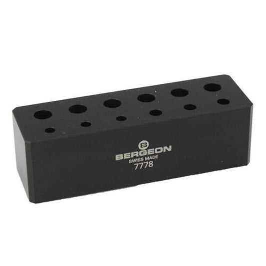 Bergeon 7778 watch screwdriver set with 6 precision blades and stand for watch repairs