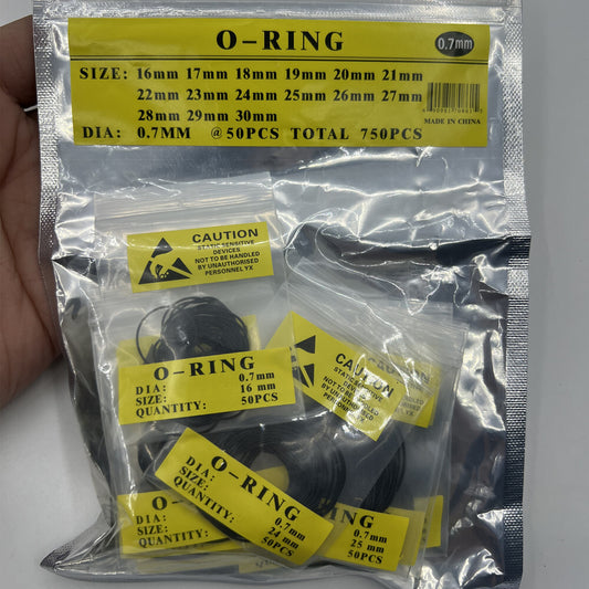 1. Assorted silicone watch gaskets and O-rings for case back sealing, ideal for repairs.