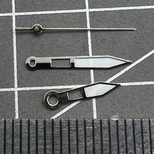 13mm silver trim watch hands with green lume for Miyota 2315 2035 series