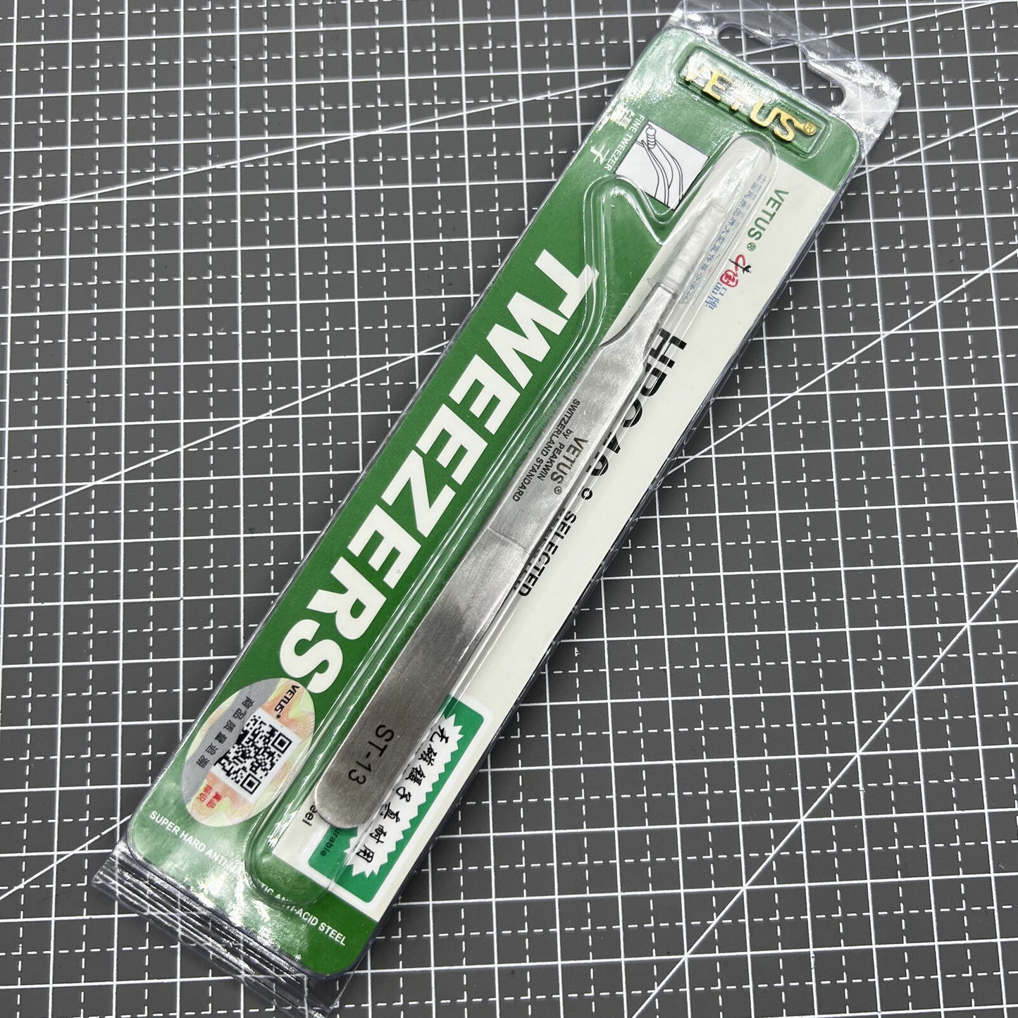 Pince à épiler ST13 antimagnétique, ultra-dure, antiacide, en acier inoxydable, antimagnétique