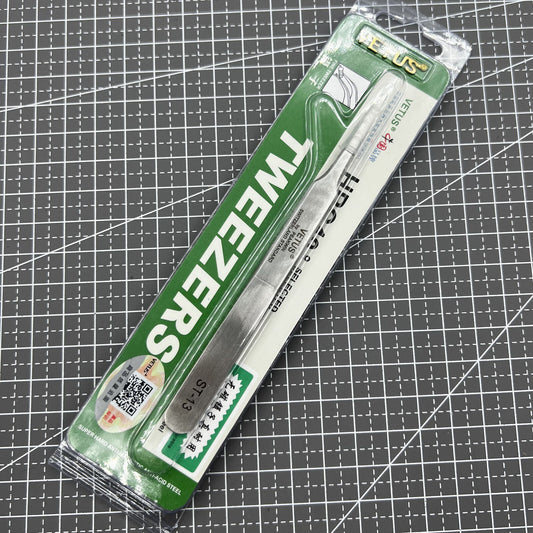 ST13 Tweezers, superhard anti-acid stainless steel, perfect for precise watch accessory handling.