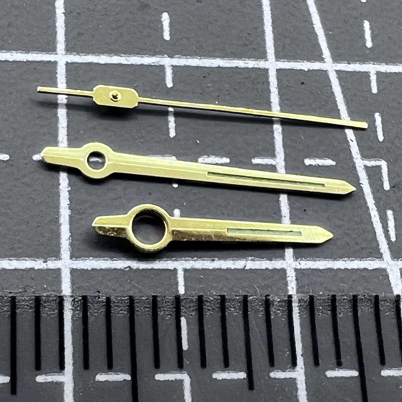 2 Sets/Pack 12mm Golden Trim Green Luminous Watch Hands for Orient 46941 46943