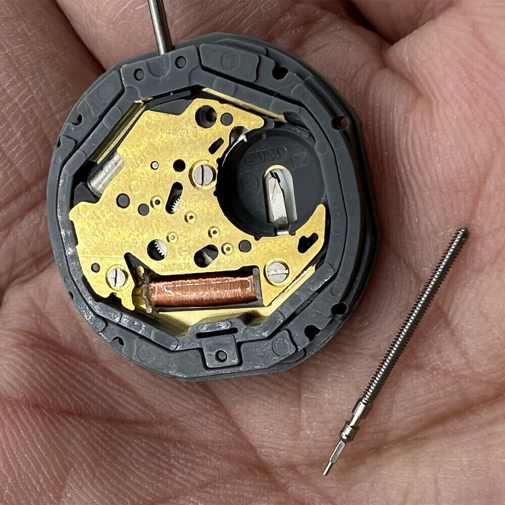 Miyota 6M12 quartz watch movement with date display at 3 o'clock, precision Japan-made mechanism.