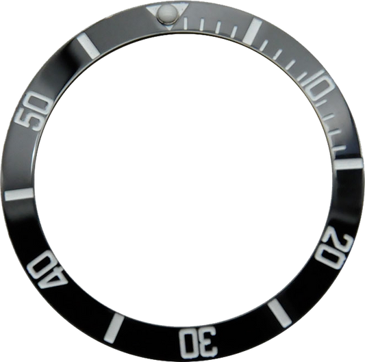 38mm ceramic bezel insert ring for GMT watch, fits 40mm casing, durable and scratch-resistant accessory.