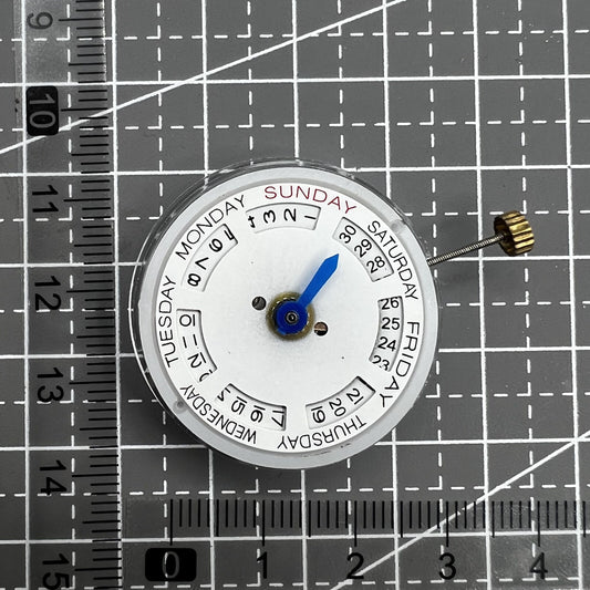 MINGZHU 2813 8205 silver automatic watch movement showcasing date and day features for accessories.