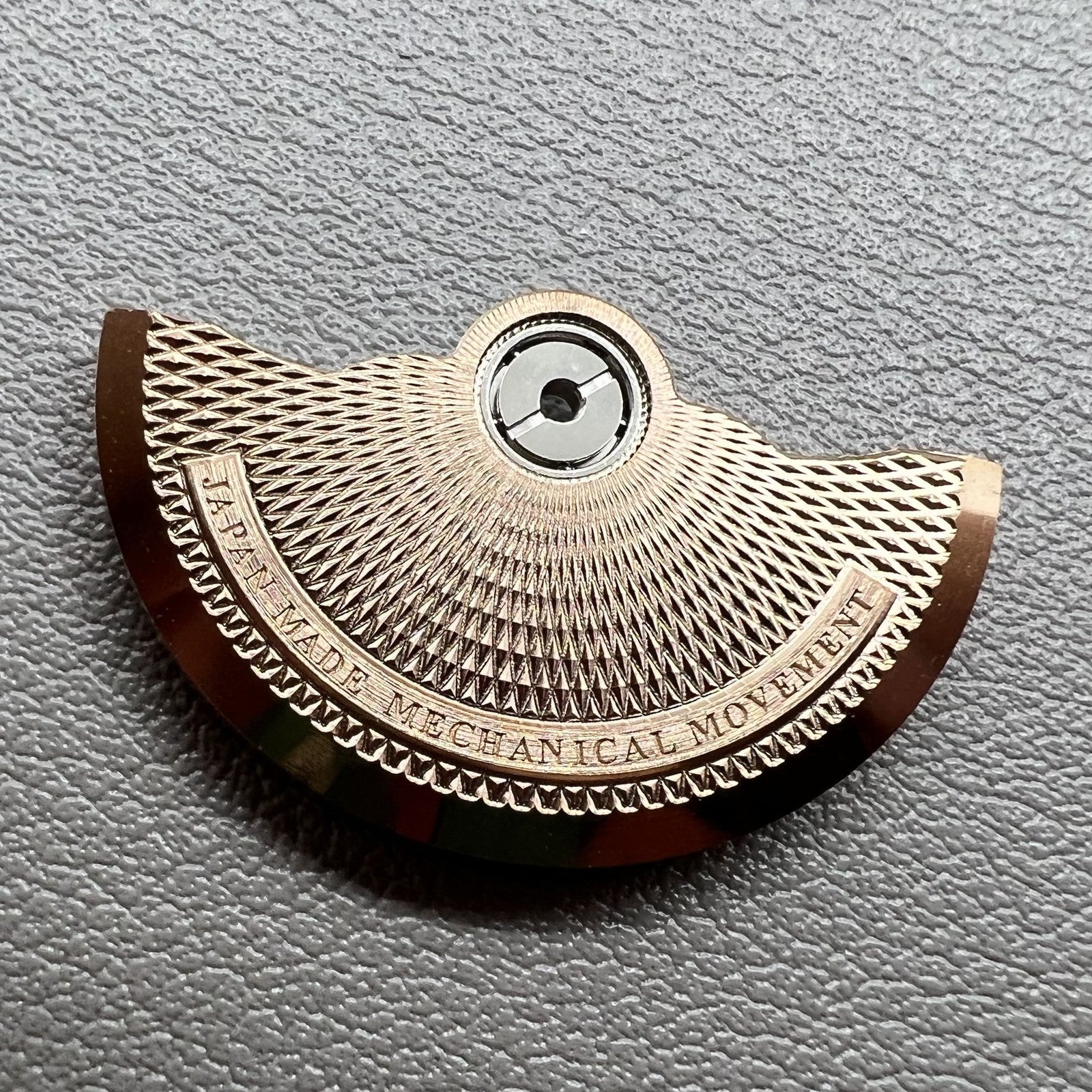 Rose Gold dense diamond pattern rotor weight for NH34 NH35 NH36 NH38 watch movements, enhancing durability and style.