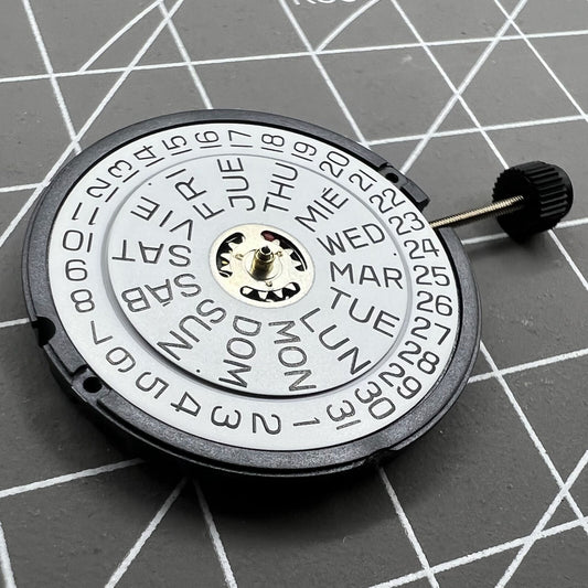 Swiss Made ETA 805.122 watch with quartz 3 hands, day/date display, and reliable Swiss movement.