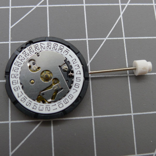 Swiss Movement ISA 338 watch with quartz 3-hand design, date at 3, ideal for precise timekeeping.