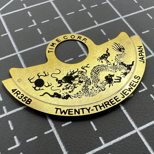 Dragon Zodiac golden rotor overlay for Seiko NH35 NH36 4R35, enhancing watch accessory style and function.