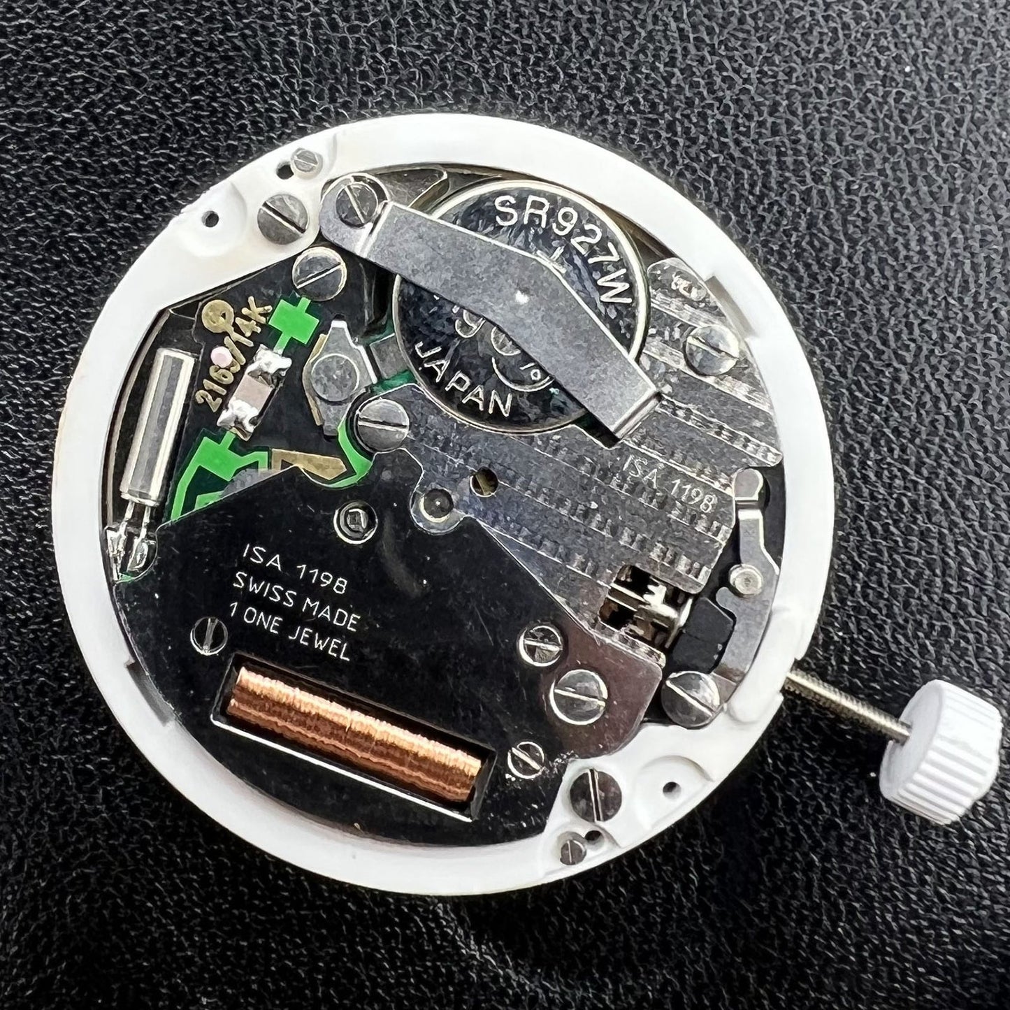 ISA Quarz Uhrwerk Modell 1198 mit Tag Datum Weißes Zifferblatt Datum bei 6 Uhr